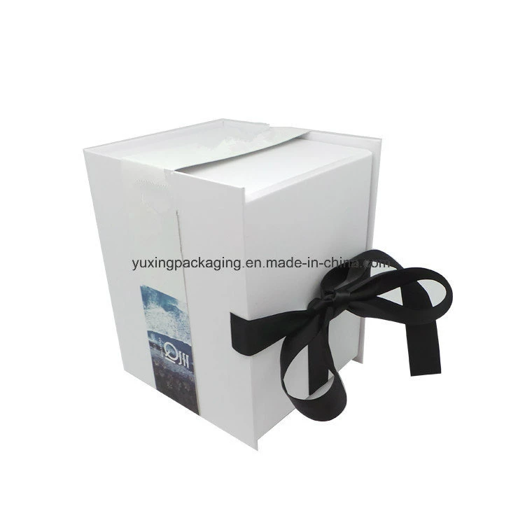 Customized Folding Packaging Handmade Paper Box with Ribbon