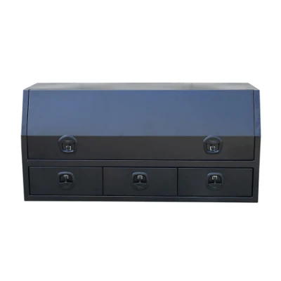 Carrello portaoggetti in alluminio Cassette degli attrezzi con ripiano e cassetti at-X1705382sct-Bk